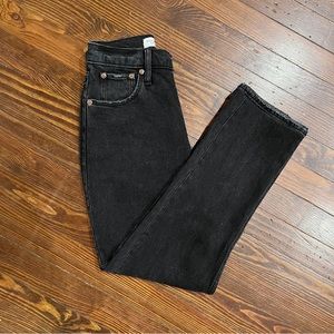 Abercrombie & Fitch Ankle Straight Ultra High Rise Black Jeans - size 24 CURVE